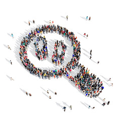 people group magnifier detective 3d