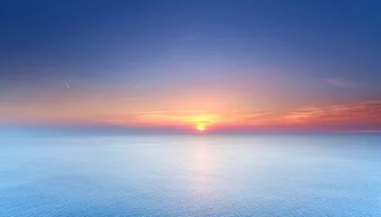 Türaufkleber Küste Sonnenuntergang am Meer
