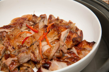 Grilled chicken on dish