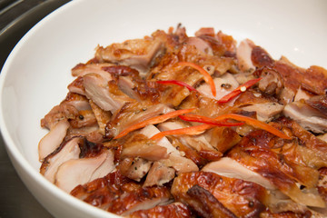 Grilled chicken on dish