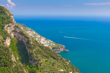 Beautiful views from path of the gods, Amalfi coast, Campagnia region, Italy