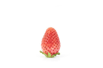 Red strawberry on white background.