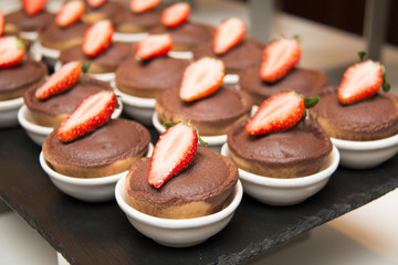 Chocolate  tart with fresh strawberry