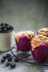 brunch with blueberry muffins