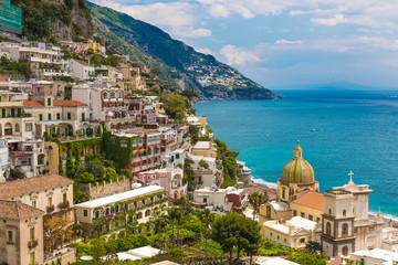 Beautiful town of Positano, Amalfi coast, Campania region, Italy - obrazy, fototapety, plakaty