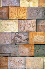 Terracotta tiles at Wellington Botanic Garden, New Zealand