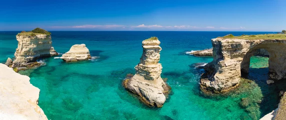 Fototapeten Torre Sant Andrea cliffs, Salento peninsula, Apulia region, South of Italy © jsk12