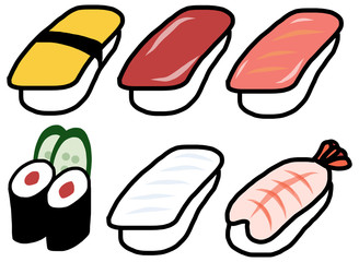 Sushi Set / Japanese food illustration