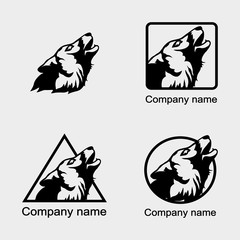 Set of wolf logo