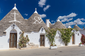 Beautiful town of Alberobello with trulli houses, main turistic district, Apulia region, Southern...