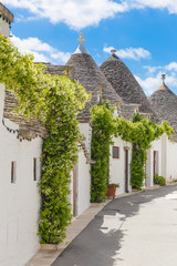Beautiful town of Alberobello with trulli houses, main turistic district, Apulia region, Southern...