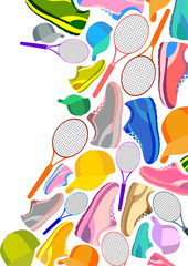 Template design of sportswear and accessories of Tennis