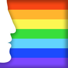 Stylized pattern profile with LGBT community. Gay culture symbol
