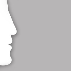 Man profile on a grey background