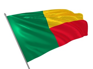Benin flag waving in the wind