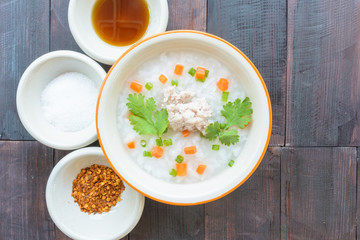 Rice and minced pork with flavor