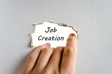 Job creation text concept