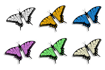 set of butterflies logo