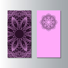 Vertical banner templates with mandala pattern. Design for flyer