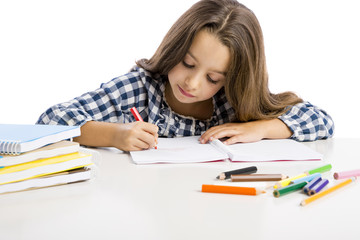 Little girl making drawings