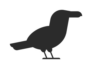 Bird black silhouette vector illustration.