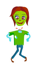 Cartoon zombie character vector illustration.