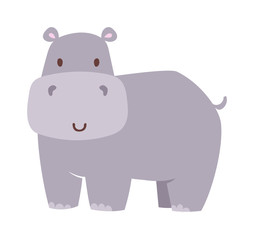 Fun hippo vector illustration.