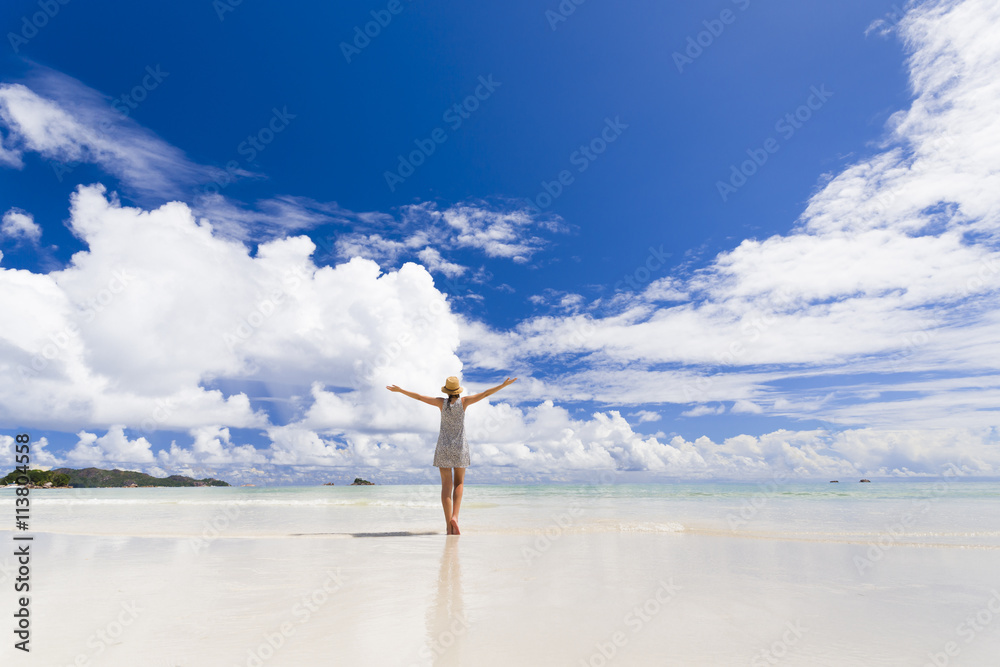 Poster enjoying the beach