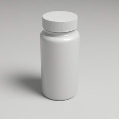 blank pills bottle standing up