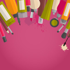 Cosmetic and makeup poster template