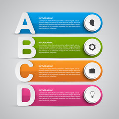 Infographics design template for presentations or information booklet. Vector illustration.