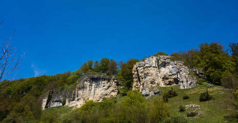 Fototapeta na wymiar Felsen auf dem Altmühltal-Panoramaweg