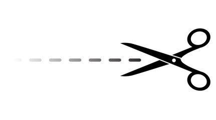 scissors with vanishing line cut