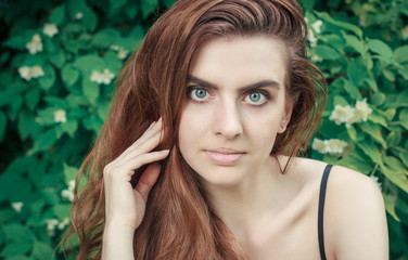 Naklejka premium portrait of a beautiful young female model