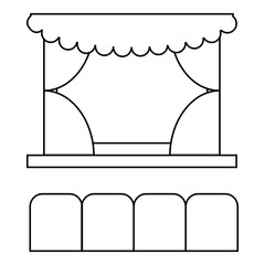 Theater auditorium icon, outline style