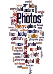 Photos, word cloud concept 2