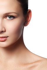 Fototapeta premium Beauty woman face portrait. Spa model girl with perfect fresh clean skin