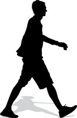 Vector silhouette of the walking man