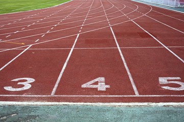 Fototapeta premium Running track on the stadium / Running track