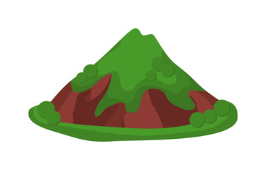 Volcano isolated vector illustration.