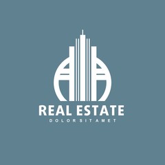 Logo template real estate, Clean, modern and elegant style design