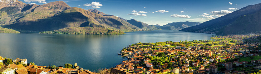 Gravedona and Lago di Como high definition panorama - obrazy, fototapety, plakaty