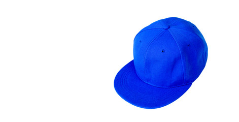 Blue base ball cap isolated on white background