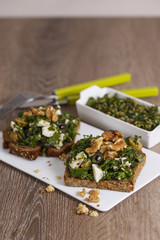 green salad and toast bread