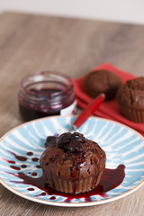 cherry chocolate muffin