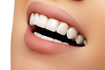Beautiful smile of young fresh woman with great healthy white teeth