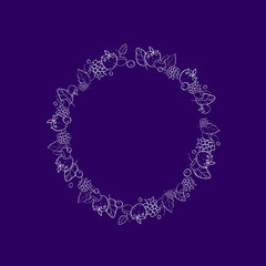 round frame from berries and leaves