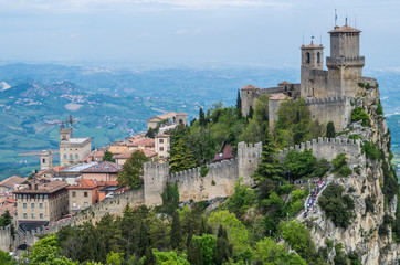 San Marino, Italy the castle of Rocca della Guaita