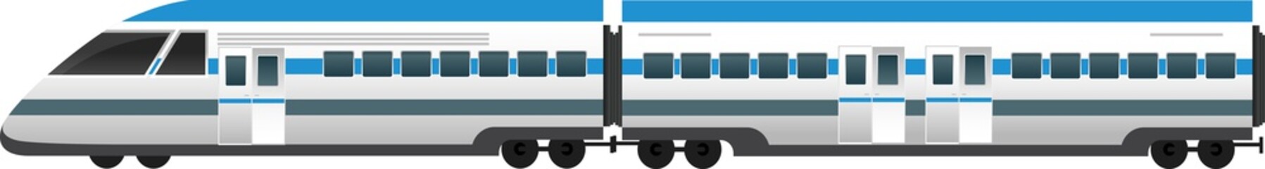 Modern high speed train isolated vector