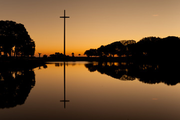 Fototapeta na wymiar The Great Cross at the Mission of Nombre de Dios in St. Augustine, Florida